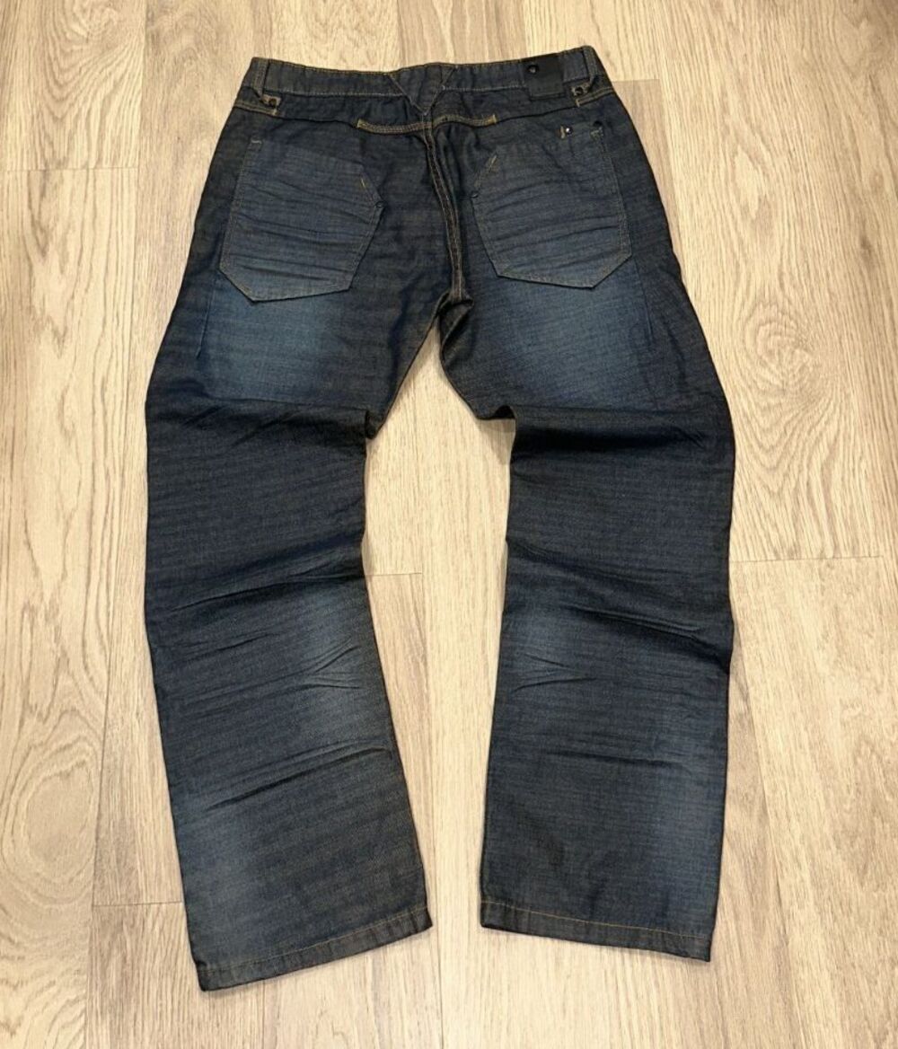 FUSAI Y2K Jeans Distressed Faded Embroidered Mens 33x30